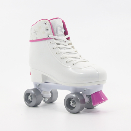 White /Pink Fashion Disco Adjustable Quad Roller Skate